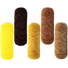 Maxee 500 g (5 x 100 g) Velvet Baby Wool, Velvet Wool Chenille Yarn, Cuddly Soft Chenille Yarn, Fluffy Soft Plush Wool, Crochet Yarn Wool for Knitting and Crocheting, 3