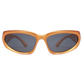 LJCZKA Wrap Around Sunglasses for Men Women, Vintage Oval Sunglasses Sport y2k Shades Cycling Driving Outdoor UV400 Protection