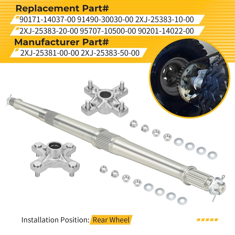 M MATI Rear Wheel Axle & Hub Kit for Yamaha