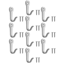 Fuxxer® 10 x Classic Coat Hooks Iron Hooks for Kitchen Pictures 39x22mm Silver
