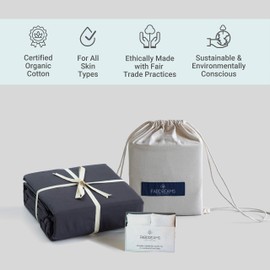 100% Organic Cotton King Dark Gray Sheet Set | Sateen Weave | 4 Piece | 400 Thread Count | GOTS Certified | Soft Silky Shiny | Luxury Finish | Fits Upto 17" Deep Pocket Mattress | Sustainable