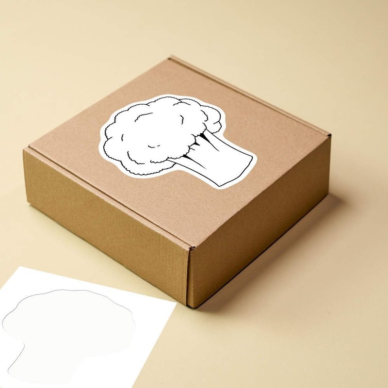 Medium 100mm 'Broccoli' Permanent Sticker Decal for Cars/Windows/Bins/Walls etc (DW00133469)