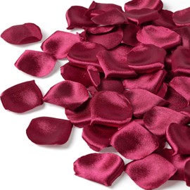 TINGE TIME 300pcs Silk Rose Petals Burgundy Heart Flower Petals for Wedding Flower Girl Basket Aisle Scatter Dinner Table Centerpieces Party Confetti Bridal Shower Romantic Night Decoration