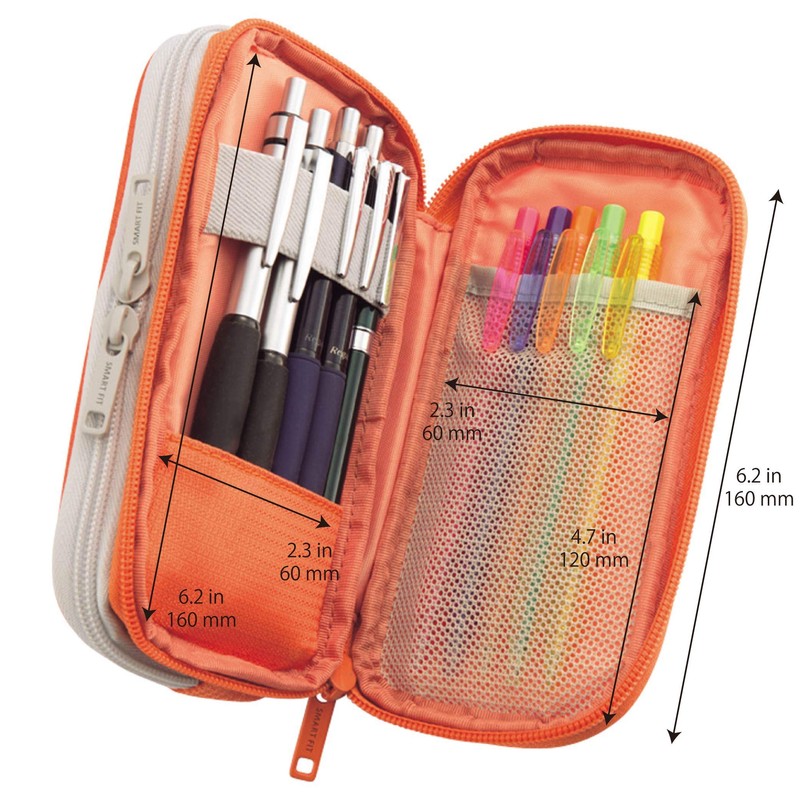 LIHITLAB Double Pen Case, 3.3 x 6.9, Blue (A7660-8) (A-7660-8)