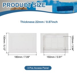 PATIKIL 6x4 Inch Removable Hinged Access Panel, 3Pcs ABS Plumbing Access Doors Easy Wall Hole Cover for Drywall Plumbing Electrical Cables Wiring, White (150x100mm)