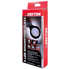 DEKTON 6 Led Magnifying Glass, Black/Red, one Size