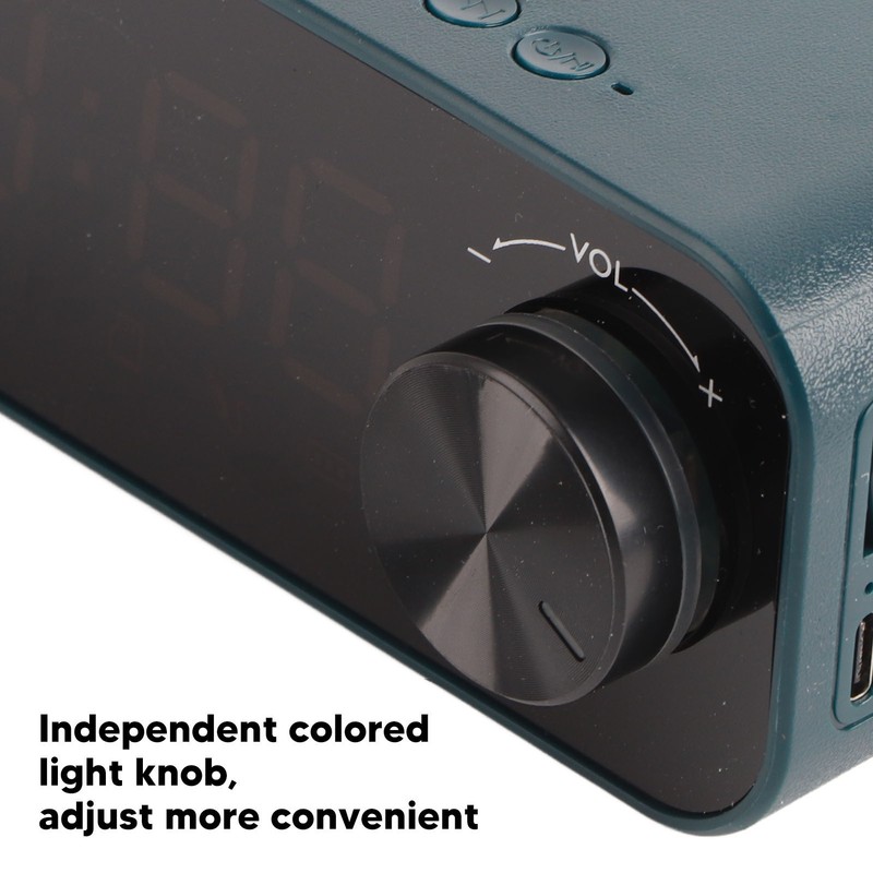 Mini Bluetooth Speaker Heavy Bass Dual Alarm Clock Portable Wireless