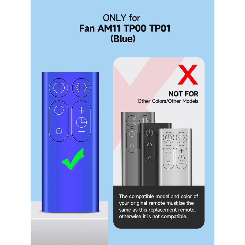 MOVHEIYL Replacement Remote Control Compatible for Dyson AM11 TP00 TP01