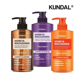 Honey & Macadamia Cherry Blossom Shampoo + Treatment + Body Wash 500ml Set / 허니앤마카다미아 체리블라썸 샴푸+트리트먼트+바디워시 500ml 세트