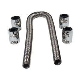 SUPERFASTRACING 48" Flexible Stainless Steel Radiator Coolant Water Hose Kit with Caps Universal