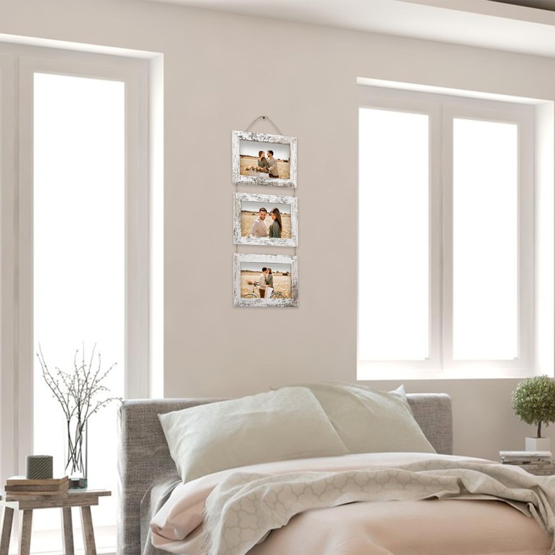 Rexllon 4x6 Wall Hanging Picture Frames Collage with 3 Opening