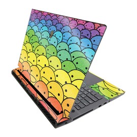 MightySkins Glossy Glitter Skin for Alienware M17 R3 (2020) & M17 R4 (2021) - Happy Faces | Durable High-Gloss Glitter Finish | Easy to Apply and Change Style | Made in The USA