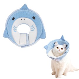 Moguri 1 x Pet Collar Soft Inflatable Cat Collar, Suitable for Cats and Small Dogs (2-5.5 lbs), Ideal for Veterinary Visits and Post-Operative Recovery, Blue, Size S