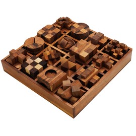 BSIRI Brain Teaser Games for Adults - Cube Puzzles Brain Teasers, Mind Teasers Toy, Challenging Brain Games Puzzle Toys, Office Table Decor for Adults and Kids, Wooden Puzzle Box Set (16 Puzzle Games)