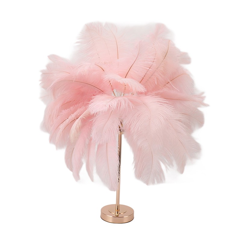 Ostrich Feather Table Lamp Rechargeable Modern Romantic Decoration Lamp Bedroom