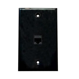 BUPLDET 1 Port Ethernet Wall Plate Black - Single Gang Cat6 RJ45 Ethernet Wall Plate Female to Female Cover Plate Compatible with CAT7/CAT5 Cable