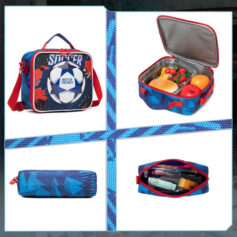 Kids Rolling Football Backpack for Boys Trolley Suitcases Luggage Travel