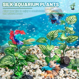 MyLifeUNIT Silk Aquarium Plants, 10 Pack Betta Fish Tank Decor for Aquarium Decoration and Fish Tank Decorations