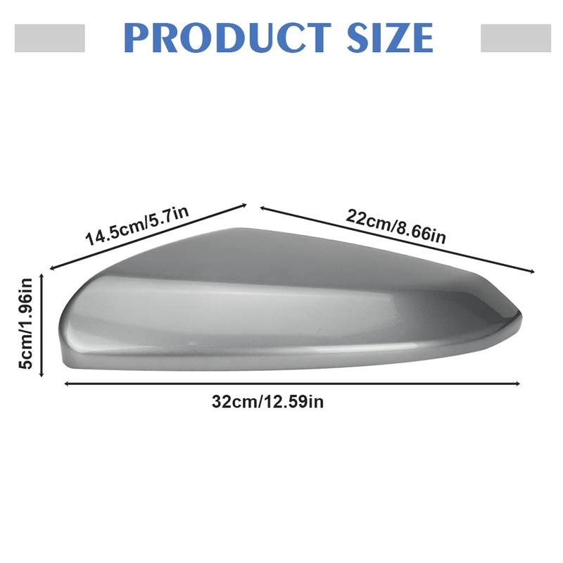 1 Pair Glossy Grey Side Mirror Cover Cap Housing Compatible