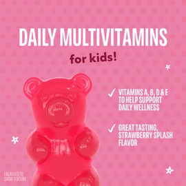 MULTEEZ Multivitamin Gummy Packs, for Kids! Strawberry Splash, 64 Gummies. (8, 8ct Packs)