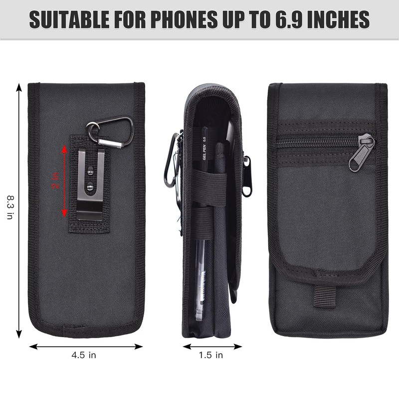 KATOLK Dual Phone Holster, Large Smartphone Pouch, Belt Clip Tool