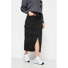 PixieGirl Black Utility Midi Skirt Petite