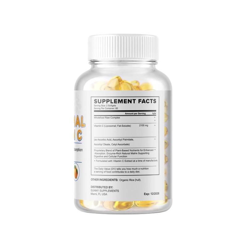 Liposomal Vitamin C 2100mg 240 Capsules High Absorption Ascorbic Supplements