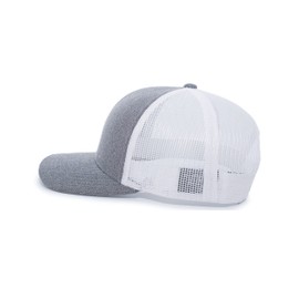 Pacific Headwear Trucker Snapback Cap, Grey Heather/White/Grey Heather