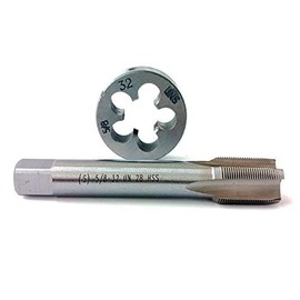 HUAZHICHUN 1PC 5/8-32 Tap + 1PC 5/8-32 Die, HSS Tap and Die Set Right Hand Tap