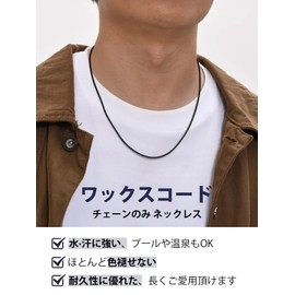 Bandmax Black Necklace, Men's, Women's, Stainless Steel, Clasp, Black, Casual, Waterproof, Durable, Sports, Width 0.08 - 23.6 inches (2 mm), 15.7 - 23.6 inches (40 - 60 cm), String