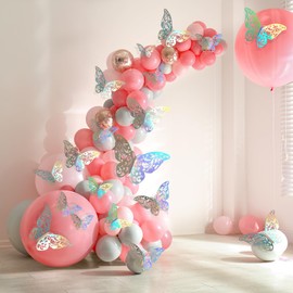 Viiotu 72pcs 3D Butterfly Wall Stickers,3 Size Removable Butterflies with 72 Dot Glue for Nursery Wall,3D Pet Butterfly Decorations for Bedroom Birthday Baby Girl Room (Set 1)