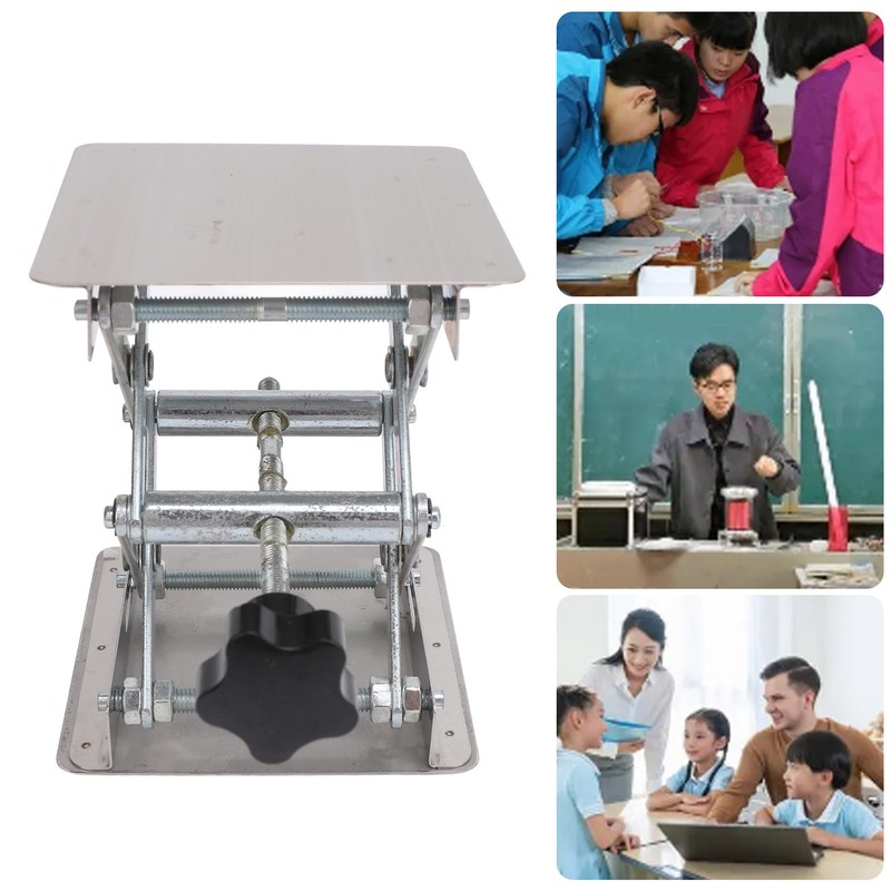 Stainless Steel Lab Jack Scissor Stand Platform 4x4in Expandable Height