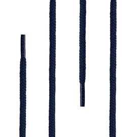 Di Ficchiano Round Shoelaces, Round Laces Made of 100% Cotton, Tear-Resistant, Diameter 3-4 mm, Lengths 45-200 cm, darkblue