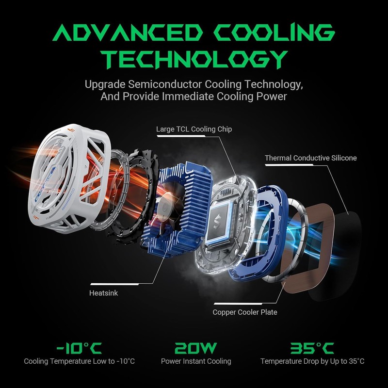 Black Shark Smart Phone Cooler, Smartphone Cooling Fan, Peltier Element,