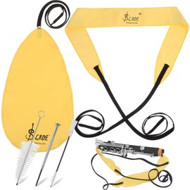 MILISTEN 1 Set Clarinet Cleaning Care Set Wind Instrument Cleaning Cloth Mouthpiece Brush Cleaning Rod Tube Dust Brush with Screwdriver (Yellow)