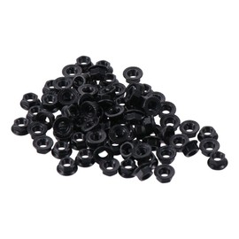 Locknuts 100PcsM5 Serrated Flange Hex Lock Nuts, Heavy Duty Carbon Steel Flange Hex Nuts Smooth Black Oxide Finished Serrated Flange Nuts