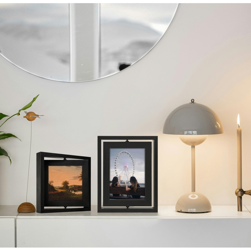 Gdfmsc 4x4 Rotating Picture Frame 2 Pack, Two-sided Viewing Display