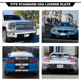 ZAKASEA 2 Marcos para Matrículas de Coche, Genérico Porta Placas para Auto, Kit de Tornillos Antirrobo de Acero Inoxidable para Placa de Matrícula, Marco Universal (Negro)