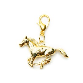 Horse Charm Miniblings pendant farm mounted animal riding pony running gold