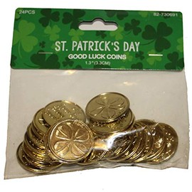 Momentum Brands 24 Pcs. 1.3" Good Luck Coins, Clover Design, St. Patrick's Day