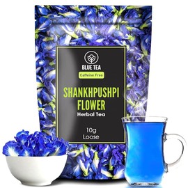 BLUE TEA - Shankhpushpi Flower Tea - 10 gms| herbal tea | Caffeine Free - Vegan - Non-GMO | Nature Blue Tea | Zipper Pack