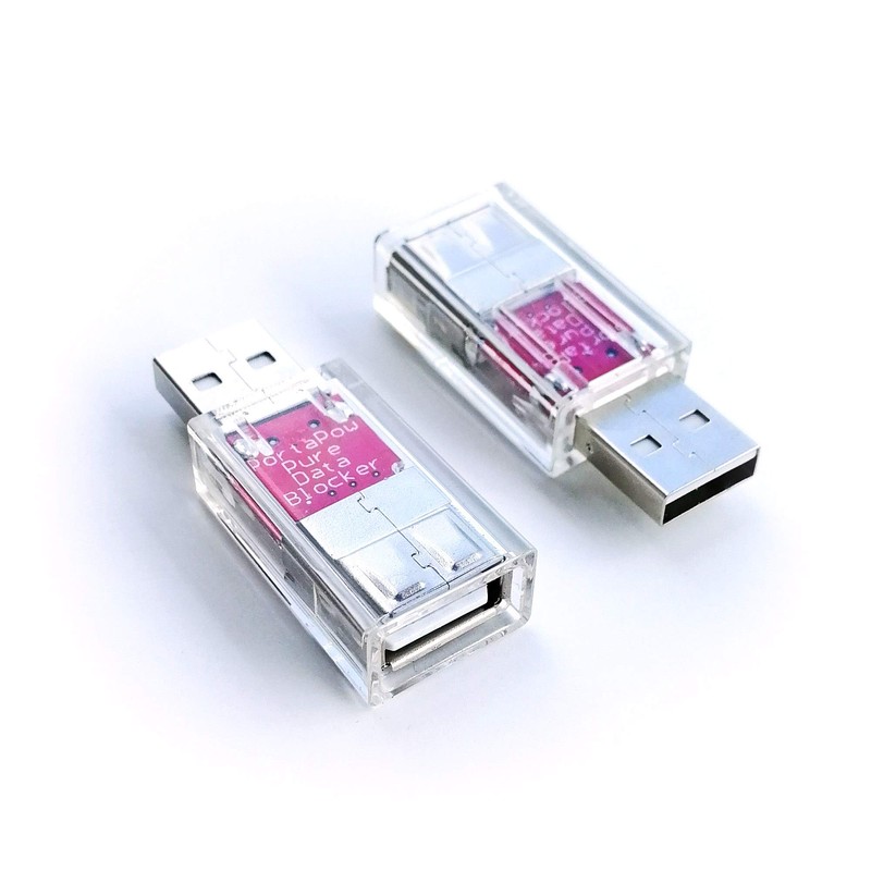 PortaPow USB Data Blocker - Protect Against Juice Jacking (Transparent,
