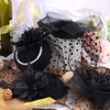 Youdaju 10 Sets Fascinator Hats Flower Mesh Feathers Headwear Black