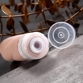 Gemice Botellas de viaje para artículos de cambiador, contenedores de tamaño de viaje aprobados por la TSA, sin BPA, a prueba de fugas, accesorios de viaje recargables líquidos con bolsa de aseo transparente (paquete de 4)