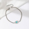meosked Dainty Gold/Silver Evil Eye Bracelets for Women (silver)