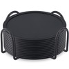 Silicone Coaster Set of 12 Pieces with Iron Bracket,Drinking Coasters,