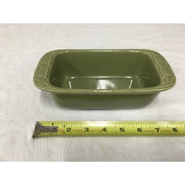 Longaberger Pottery Sage Mini Loaf Bread Pan Dish Woven Traditions