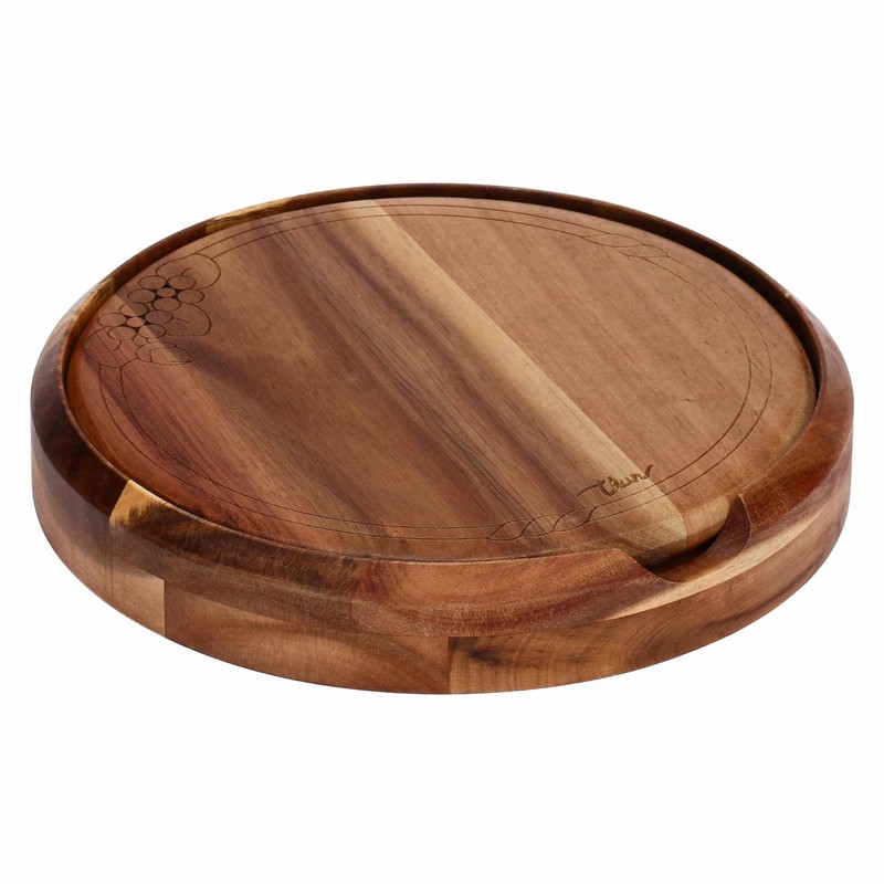 THUN - Set tagliere con coltelli formaggio - legno -