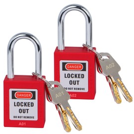 RealPlus Lockout Tagout Locks, 2pcs Keyed Alike Safety Lock, 2 Keys Per Lock, Loto Locks for Lock Out Tag Out Station
