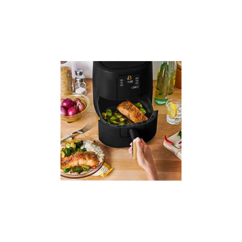 Beautiful 3 Qt Air Fryer with TurboCrisp Technology, Black Sesame